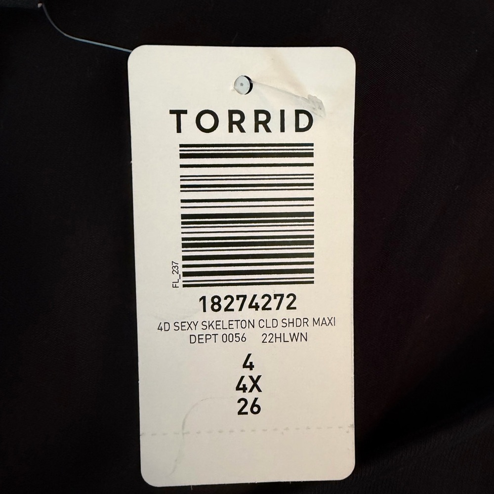 NWT Torrid Skeleton Supersoft Cold Shoulder Maxi Dress - Torrid Size 4 (26, 4X) - Picture 14 of 16